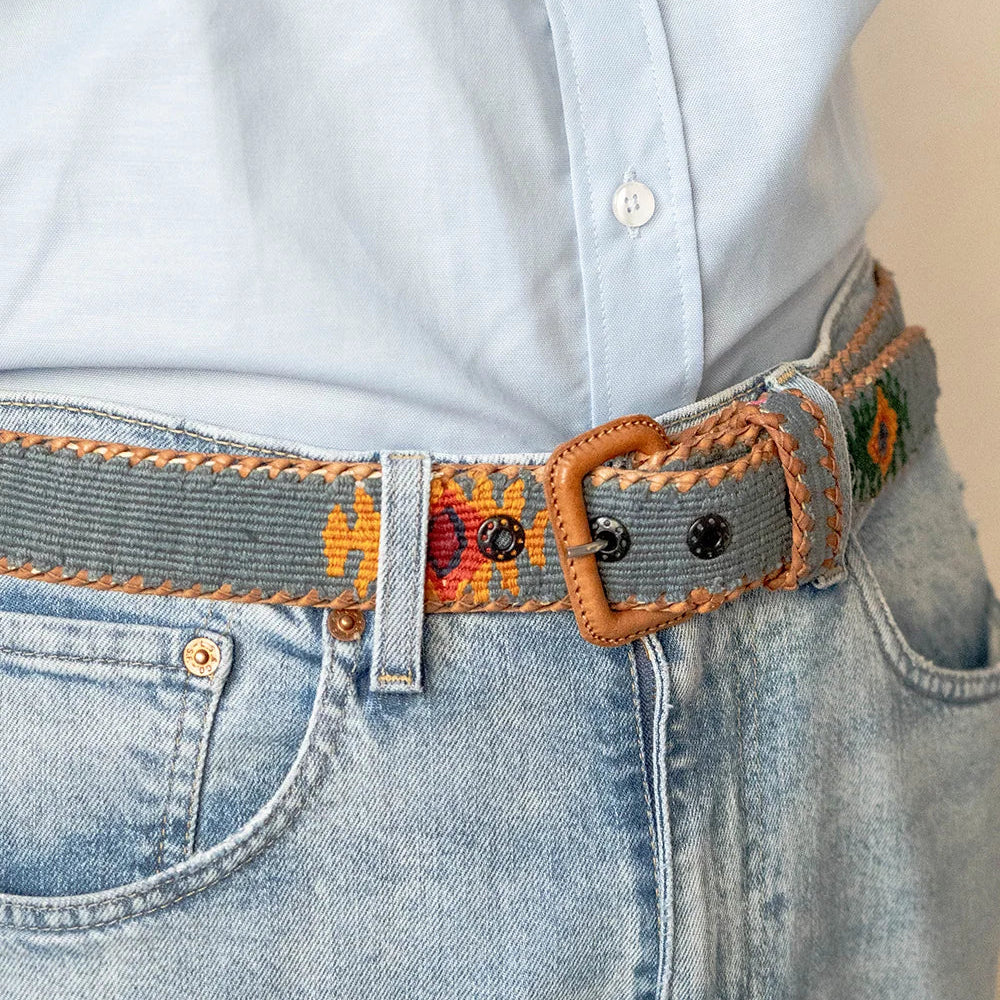 Ceinture tissée unisexe La Mansa Gris Perle, quatrième vue
