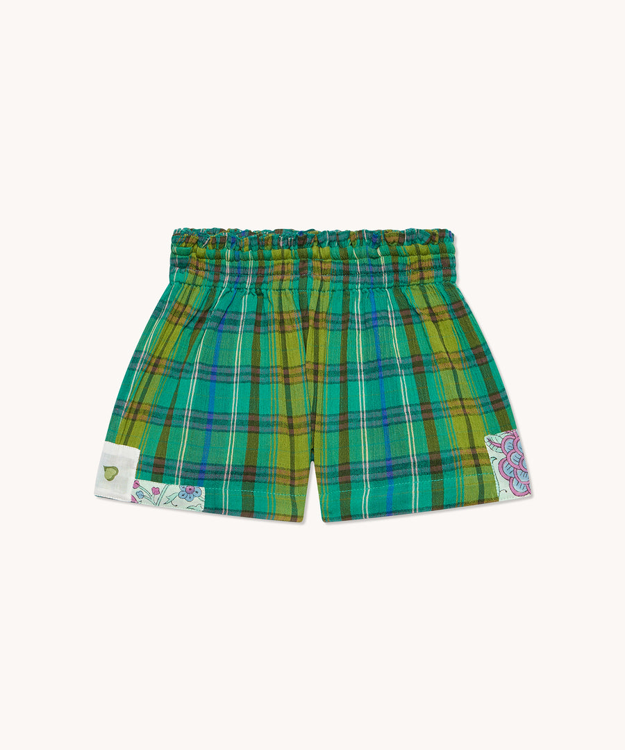 L'ÎLE BLEUE - Short Fille Coton madras vert