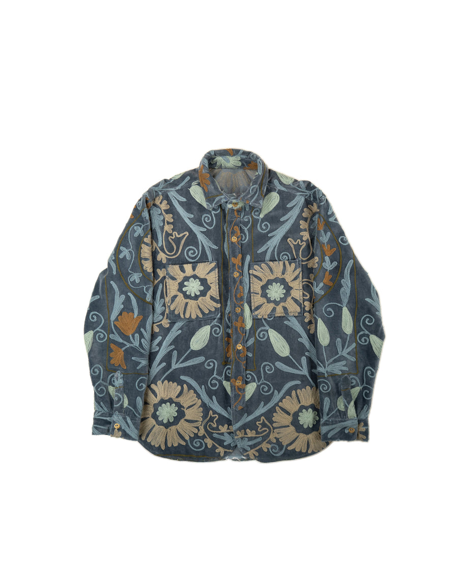 THE BLUE ISLAND - PAUL SUZANI VELVET OVERSHIRT