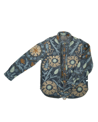 L'ÎLE BLEUE - SURCHEMISE EN KANTHA SUZANI COULEUR 6