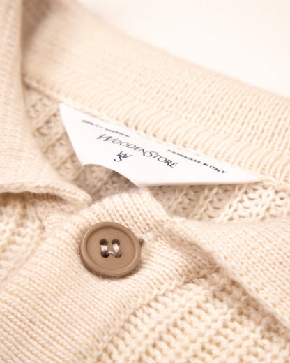 WOODEN - ECRU POLO NECK SWEATER