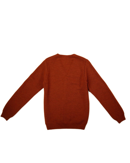NITTO KNITWEAR - CARDIGAN EN LAINE MERINOS ORANGE