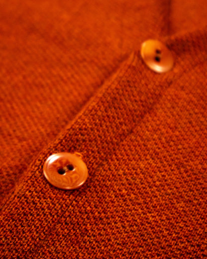 NITTO KNITWEAR - CARDIGAN EN LAINE MERINOS ORANGE