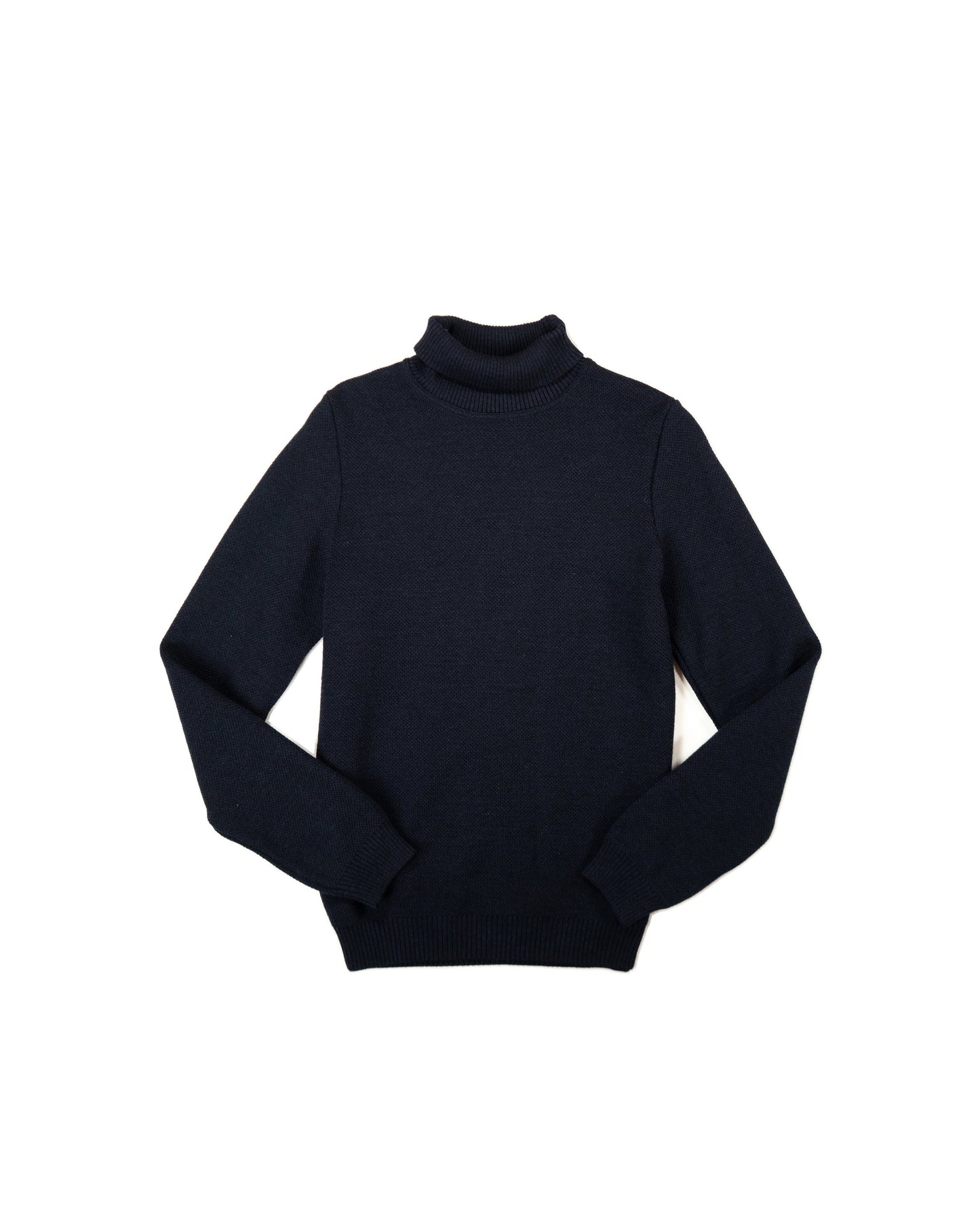 NITTO KNITWEAR - COL ROULÉ EN LAINE YOURI BLEU