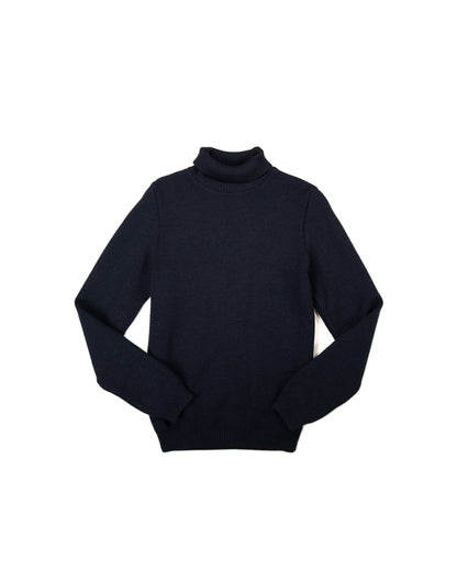 NITTO KNITWEAR - COL ROULÉ EN LAINE YOURI BLEU