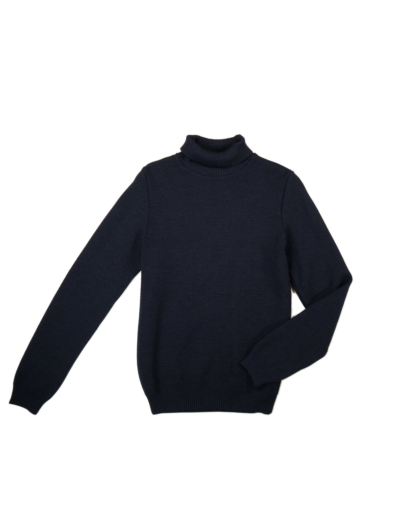 NITTO KNITWEAR - COL ROULÉ EN LAINE YOURI BLEU