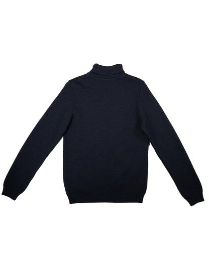 NITTO KNITWEAR - COL ROULÉ EN LAINE YOURI BLEU