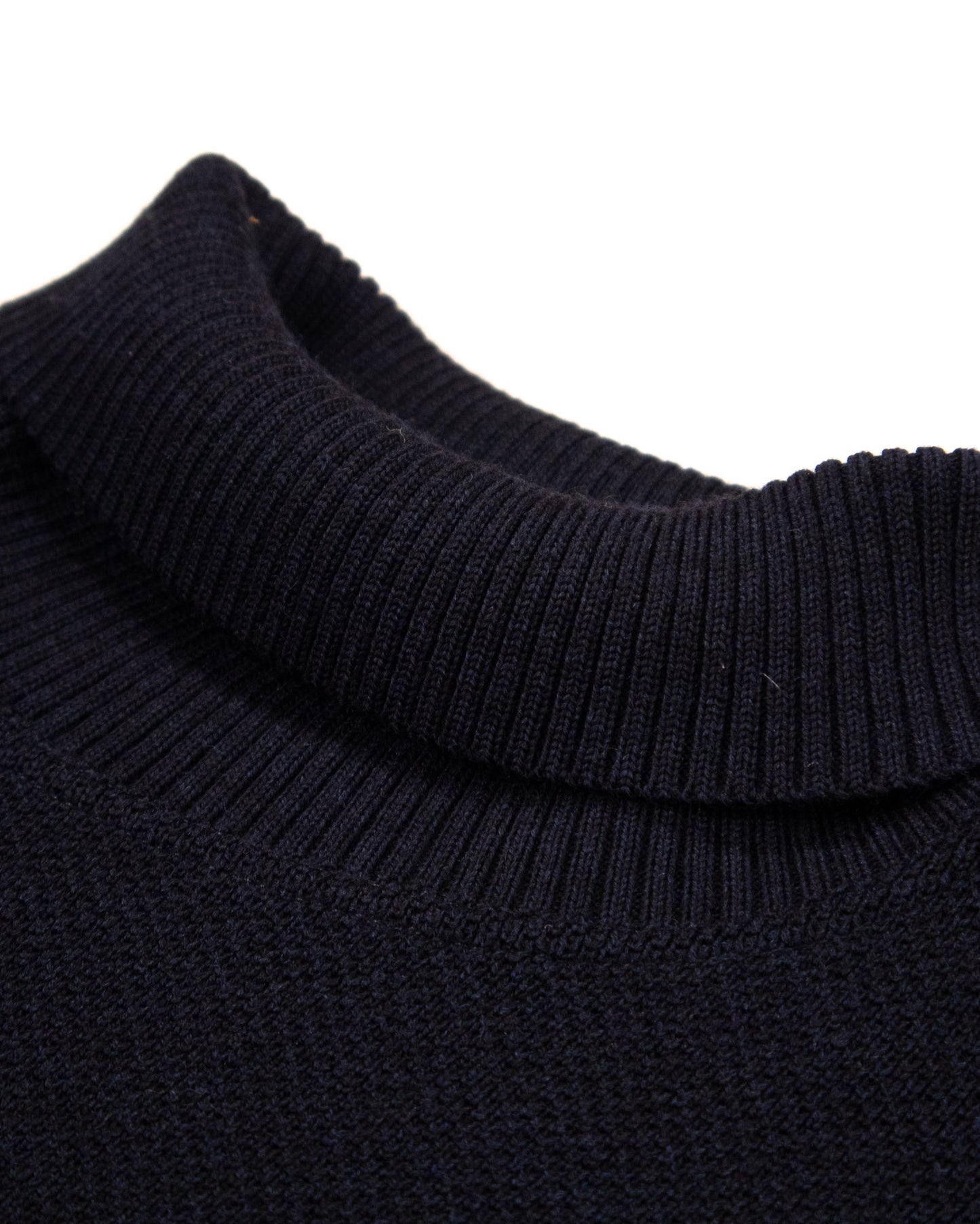 NITTO KNITWEAR - COL ROULÉ EN LAINE YOURI BLEU
