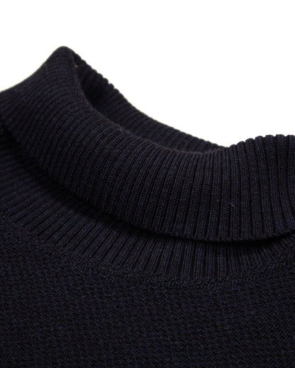 NITTO KNITWEAR - COL ROULÉ EN LAINE YOURI BLEU