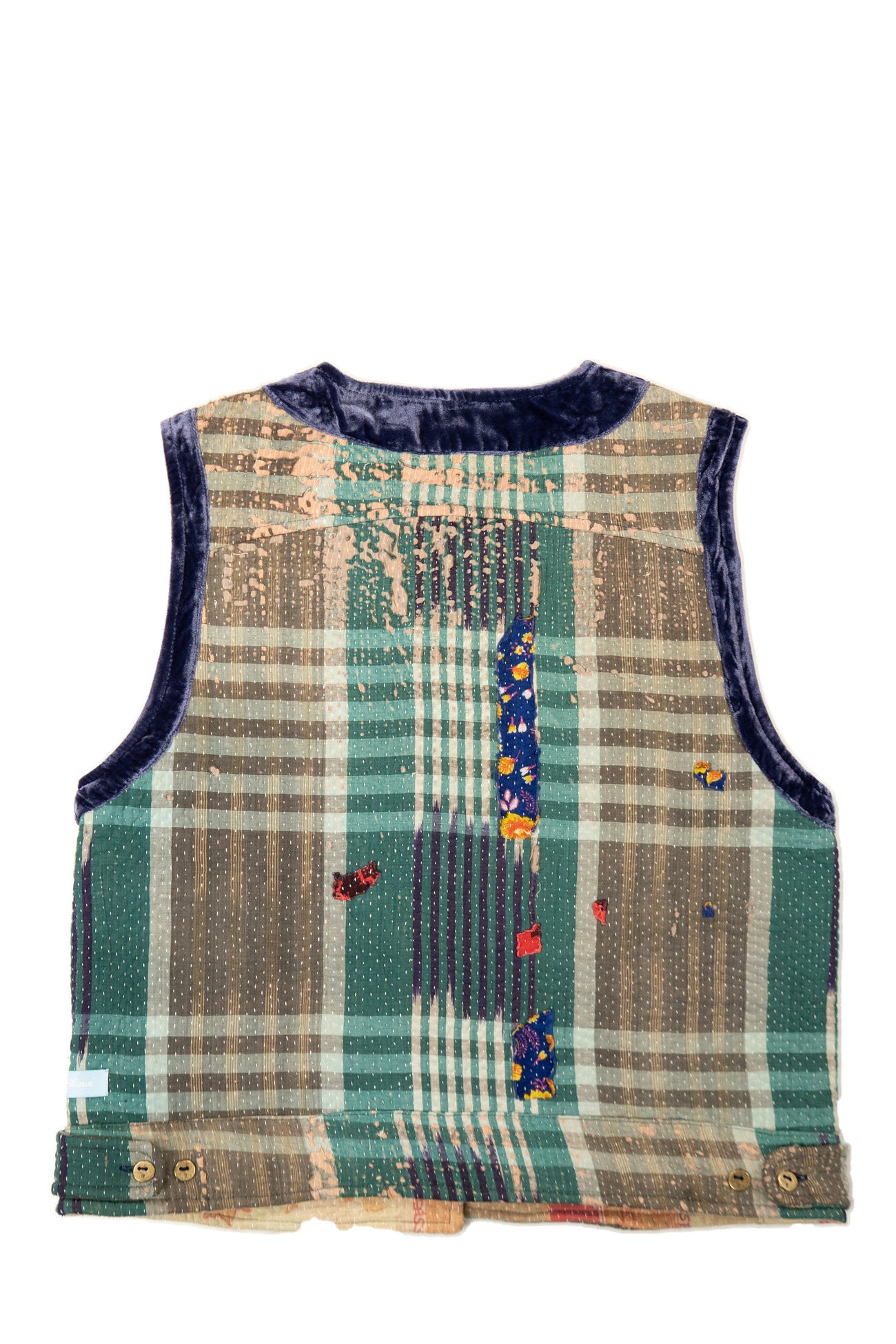 L'ÎLE BLEUE - GILET SANS MANCHES EN KANTHA