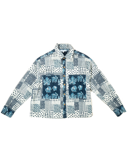 L'ÎLE BLEUE - VESTE CORDUROY PATCH BLEU