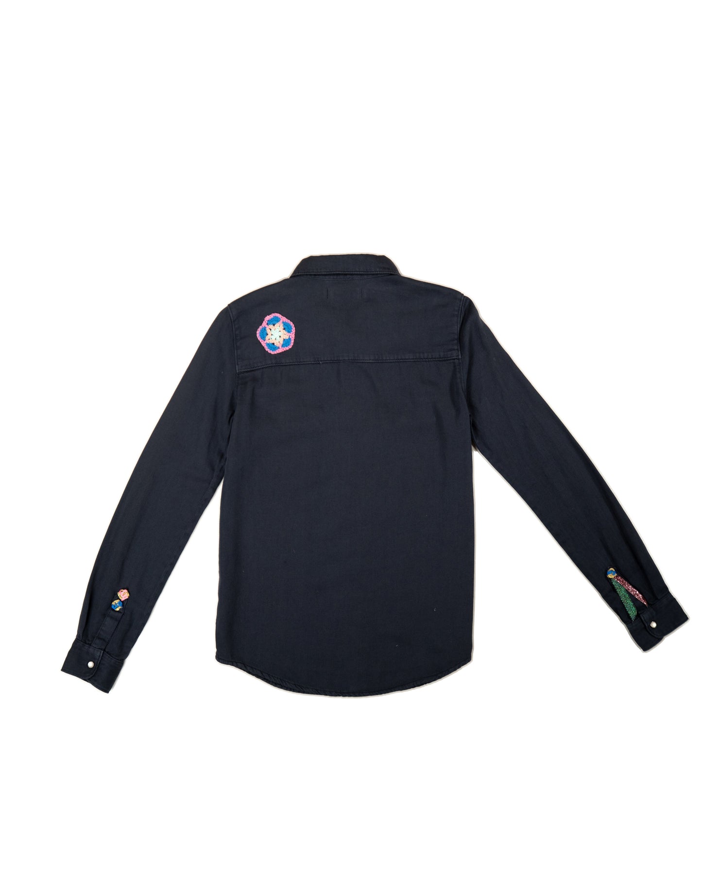 L'ÎLE BLEUE - CHEMISE BRODÉE BLEU AVEC ÉTOILE