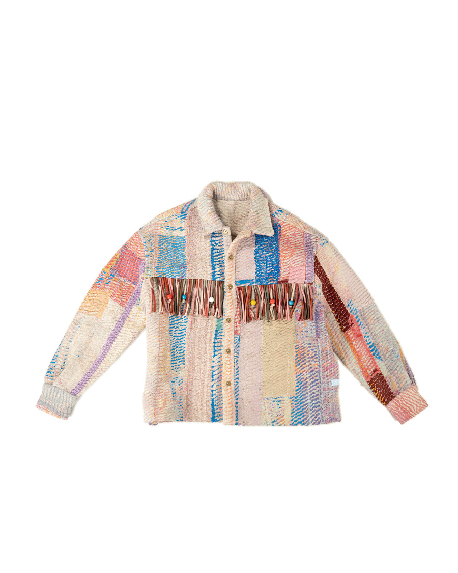 THE BLUE ISLAND - KANTHA JACKET - FRINGES