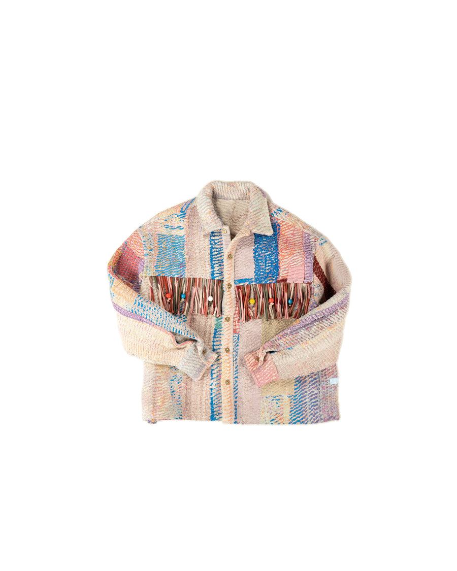 THE BLUE ISLAND - KANTHA JACKET - FRINGES