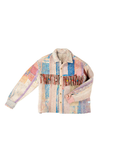 L'ÎLE BLEUE - VESTE KANTHA À FRANGE COULEUR 21