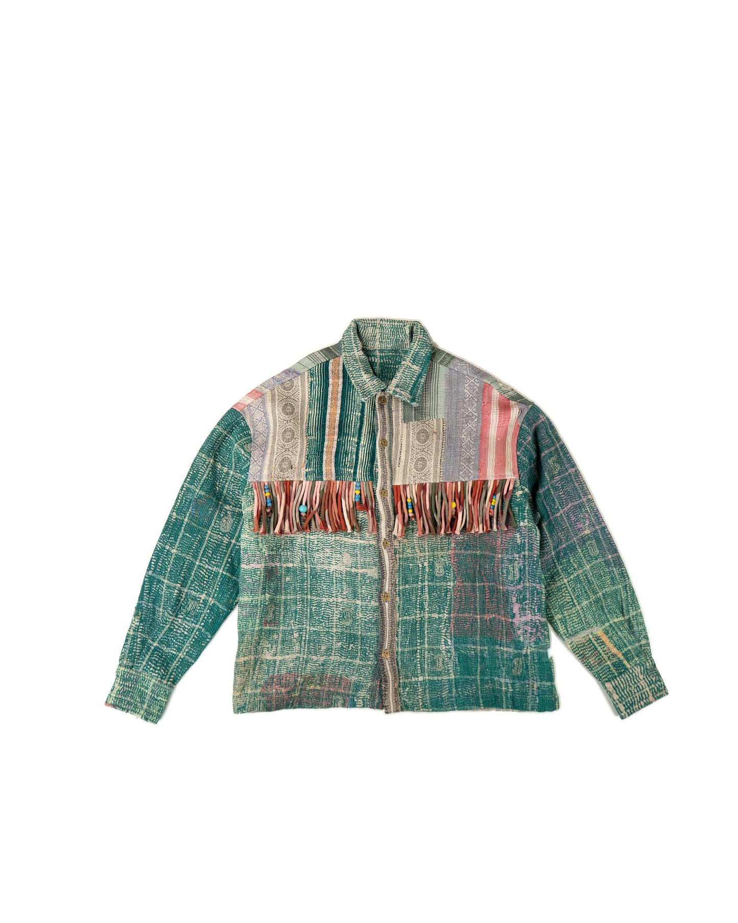 L'ÎLE BLEUE - VESTE KANTHA À FRANGE COULEUR 12