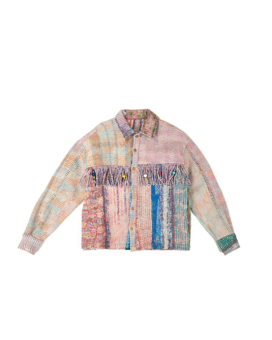 THE BLUE ISLAND - KANTHA FRINGED JACKET COLOR 4