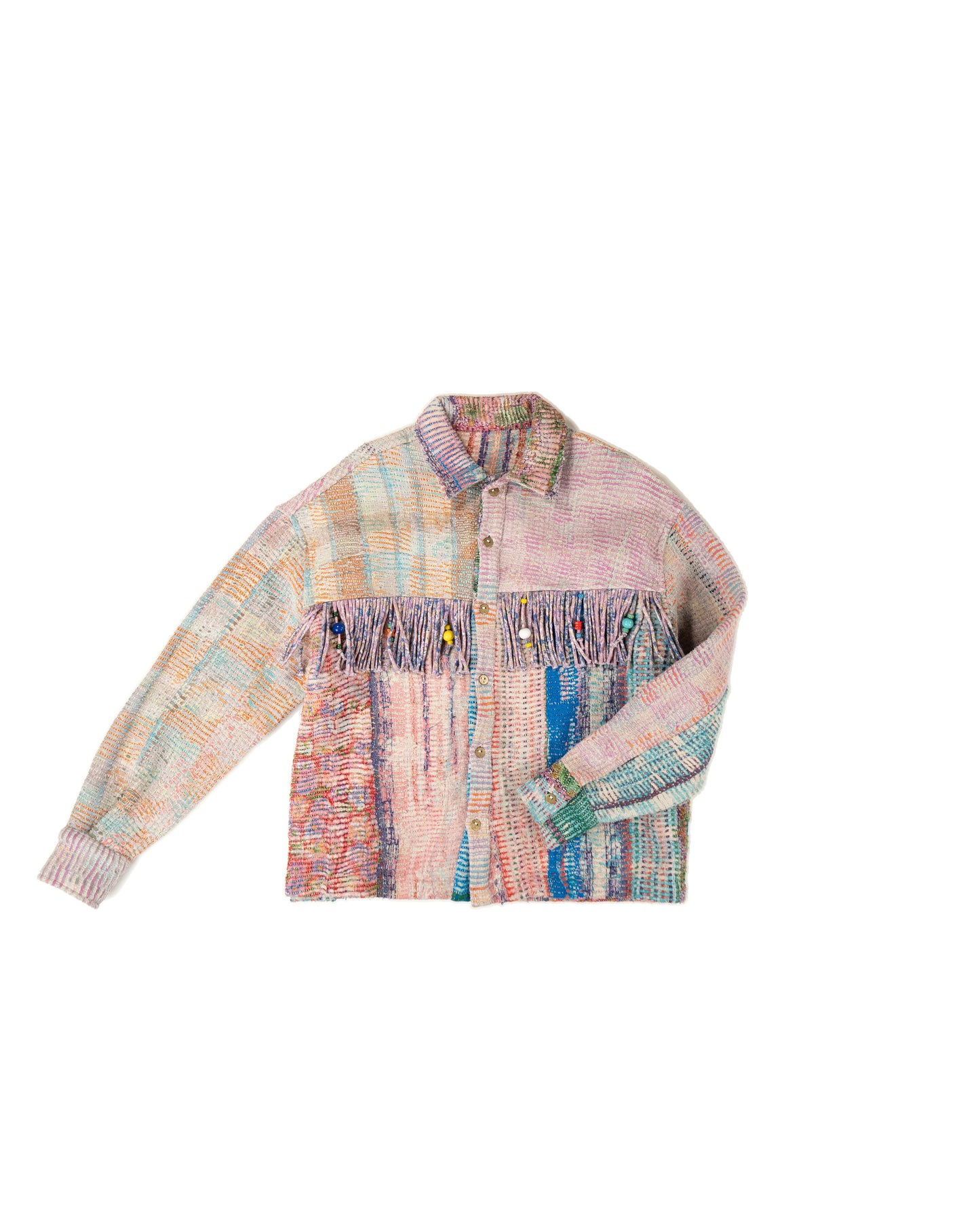 L'ÎLE BLEUE - VESTE KANTHA À FRANGE COULEUR 4