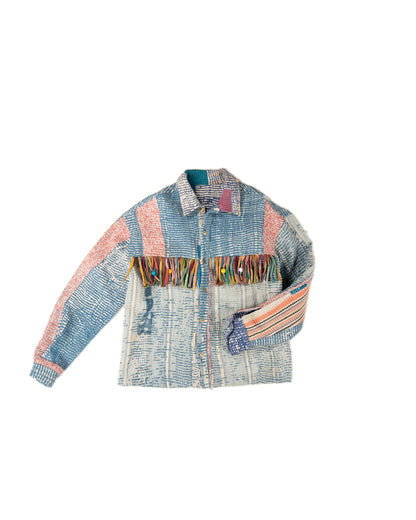 L'ÎLE BLEUE - VESTE KANTHA À FRANGE COULEUR 11