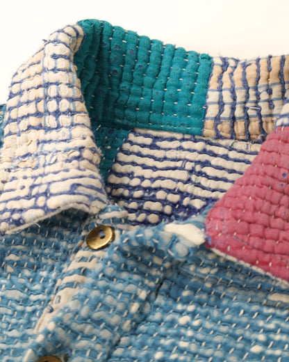 L'ÎLE BLEUE - VESTE KANTHA À FRANGE COULEUR 11