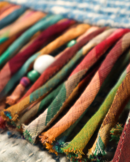 L'ÎLE BLEUE - VESTE KANTHA À FRANGE COULEUR 11