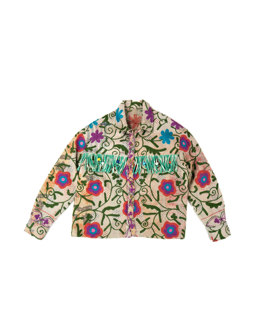 L'ÎLE BLEUE - VESTE KANTHA À FRANGE SUZANI COULEUR 7