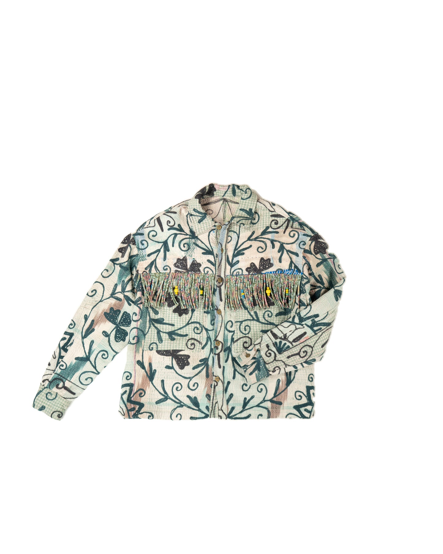 L'ÎLE BLEUE - VESTE KANTHA À FRANGE SUZANI COULEUR 6