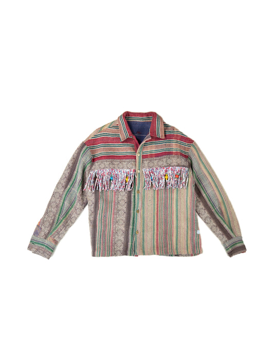 L'ÎLE BLEUE - VESTE KANTHA À FRANGE COULEUR 14