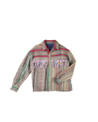 L'ÎLE BLEUE - VESTE KANTHA À FRANGE COULEUR 14