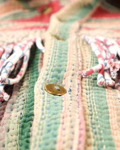 L'ÎLE BLEUE - VESTE KANTHA À FRANGE COULEUR 14