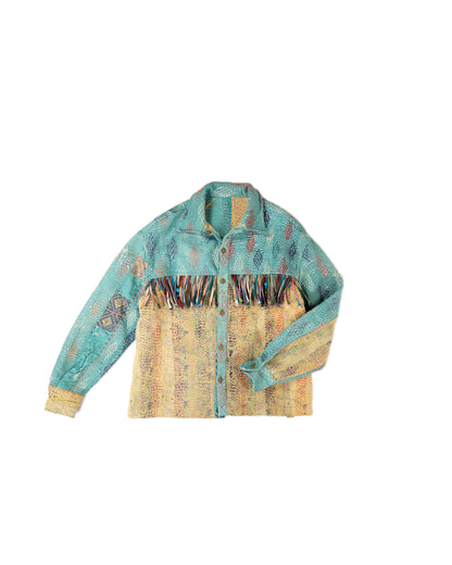 L'ÎLE BLEUE - VESTE KANTHA À FRANGE EMB COULEUR 2