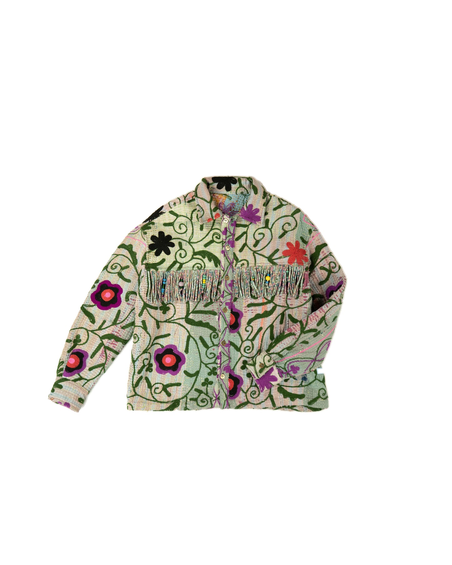 L'ÎLE BLEUE - VESTE KANTHA À FRANGES SUZANI COULEUR 2