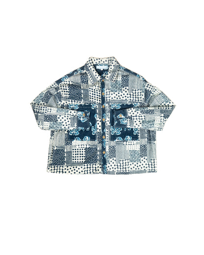 L'ÎLE BLEUE - VESTE CORDUROY PATCH BLEU