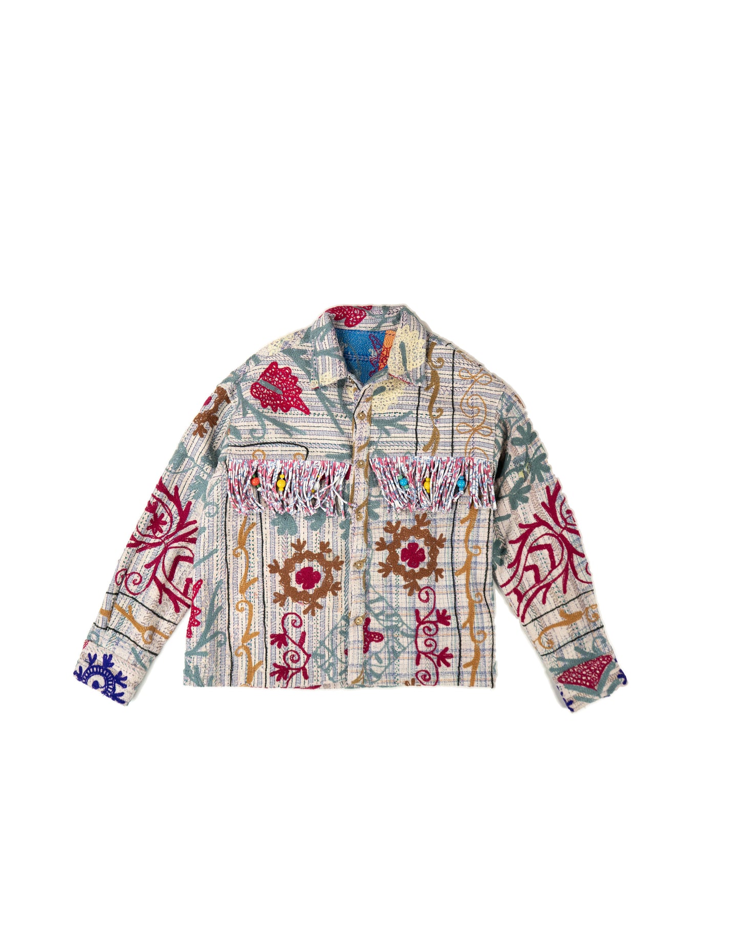 L'ÎLE BLEUE - VESTE KANTHA À FRANGES SUZANI COULEUR 10
