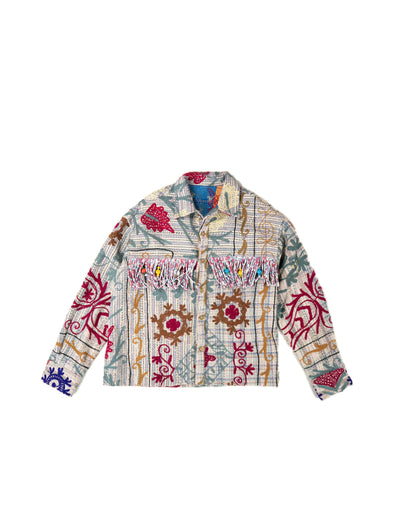 L'ÎLE BLEUE - VESTE KANTHA À FRANGES SUZANI COULEUR 10