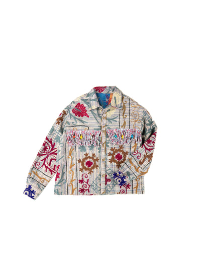 L'ÎLE BLEUE - VESTE KANTHA À FRANGES SUZANI COULEUR 10