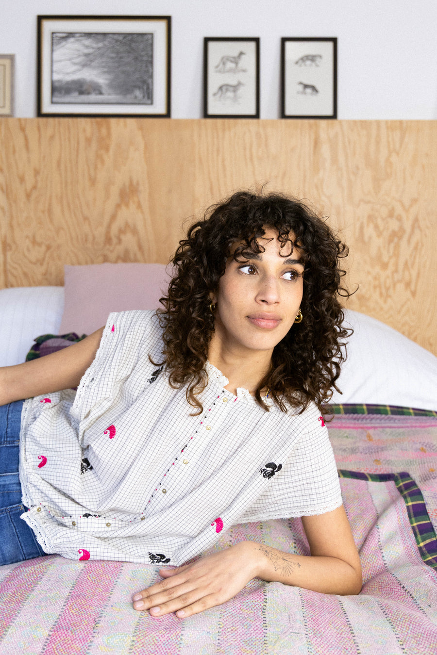 L'ÎLE BLEUE - BLOUSE SANS MANCHES JEANNETTE MOTIFS
