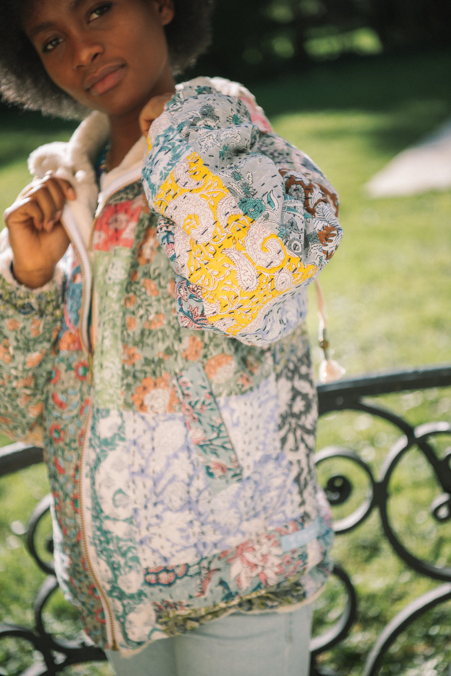 L'ÎLE BLEUE - Manteau Hoodie Kantha