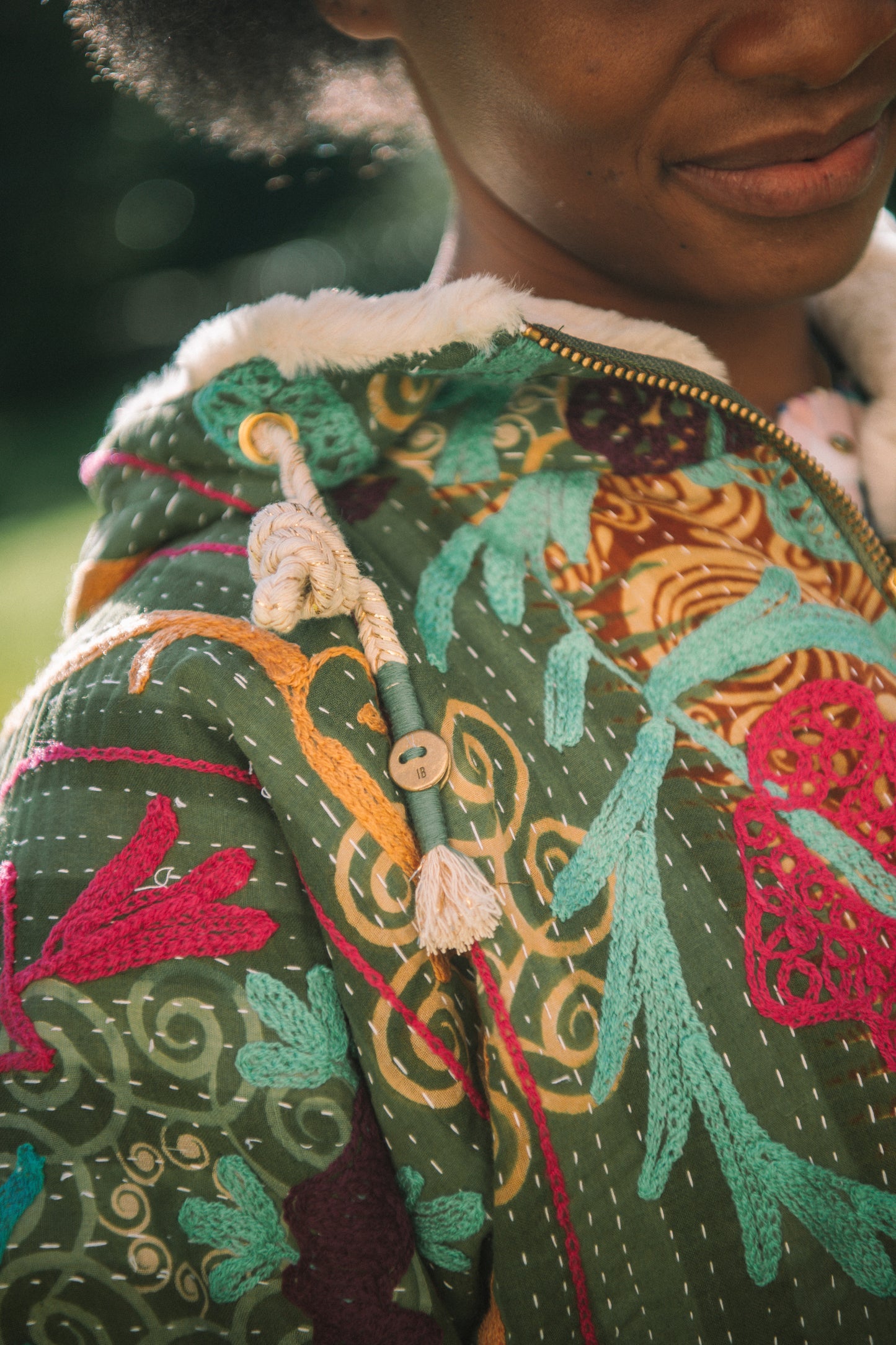 L'ÎLE BLEUE - Manteau Hoody Suzani Pièce Unique