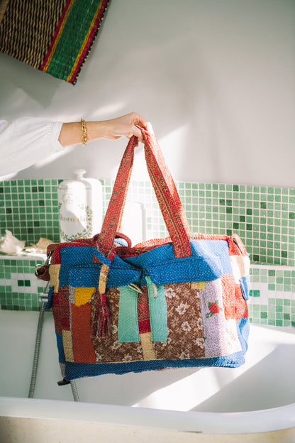 L'ÎLE BLEUE - Weekend Bag Kantha Patchwork