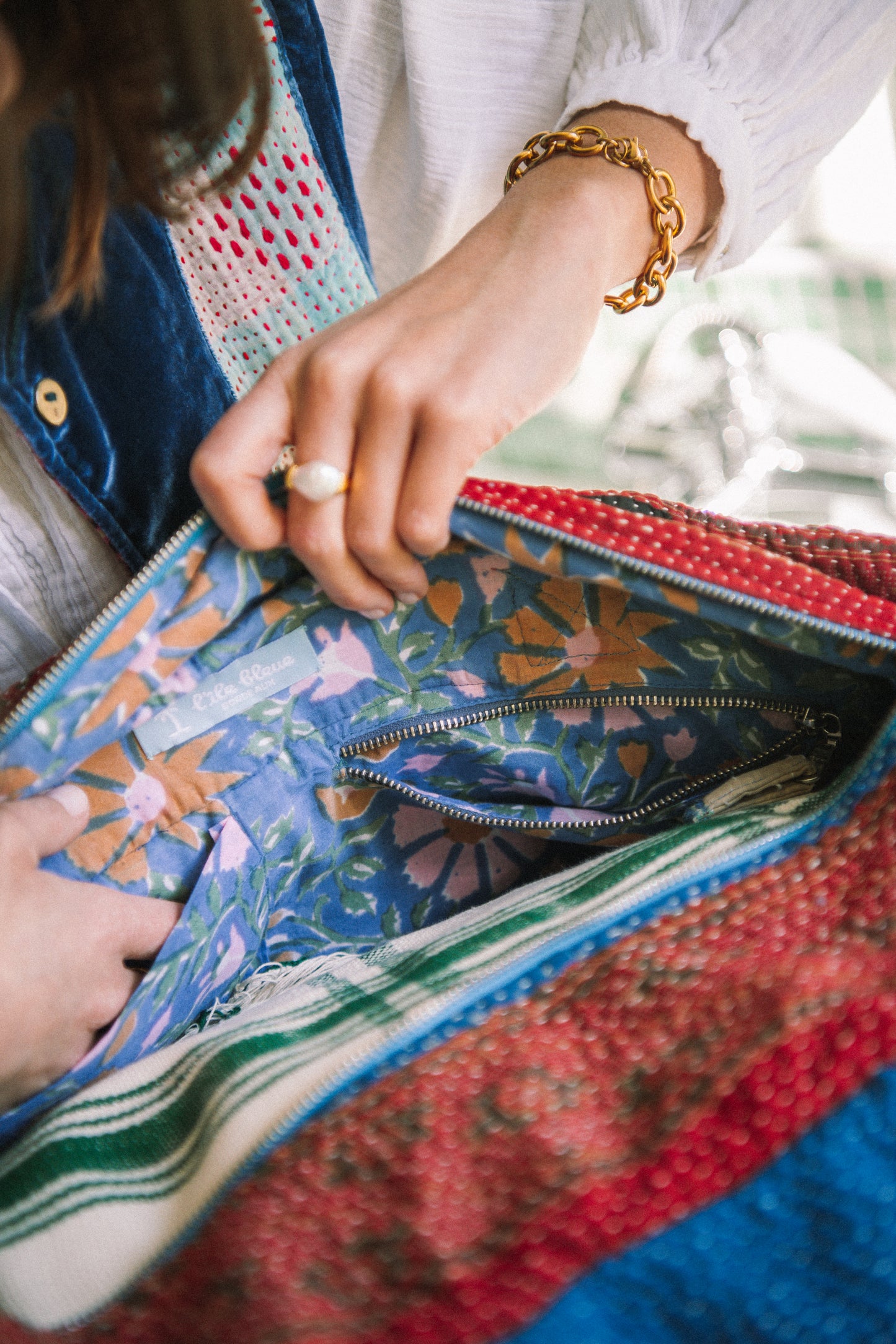 L'ÎLE BLEUE - Weekend Bag Kantha Patchwork