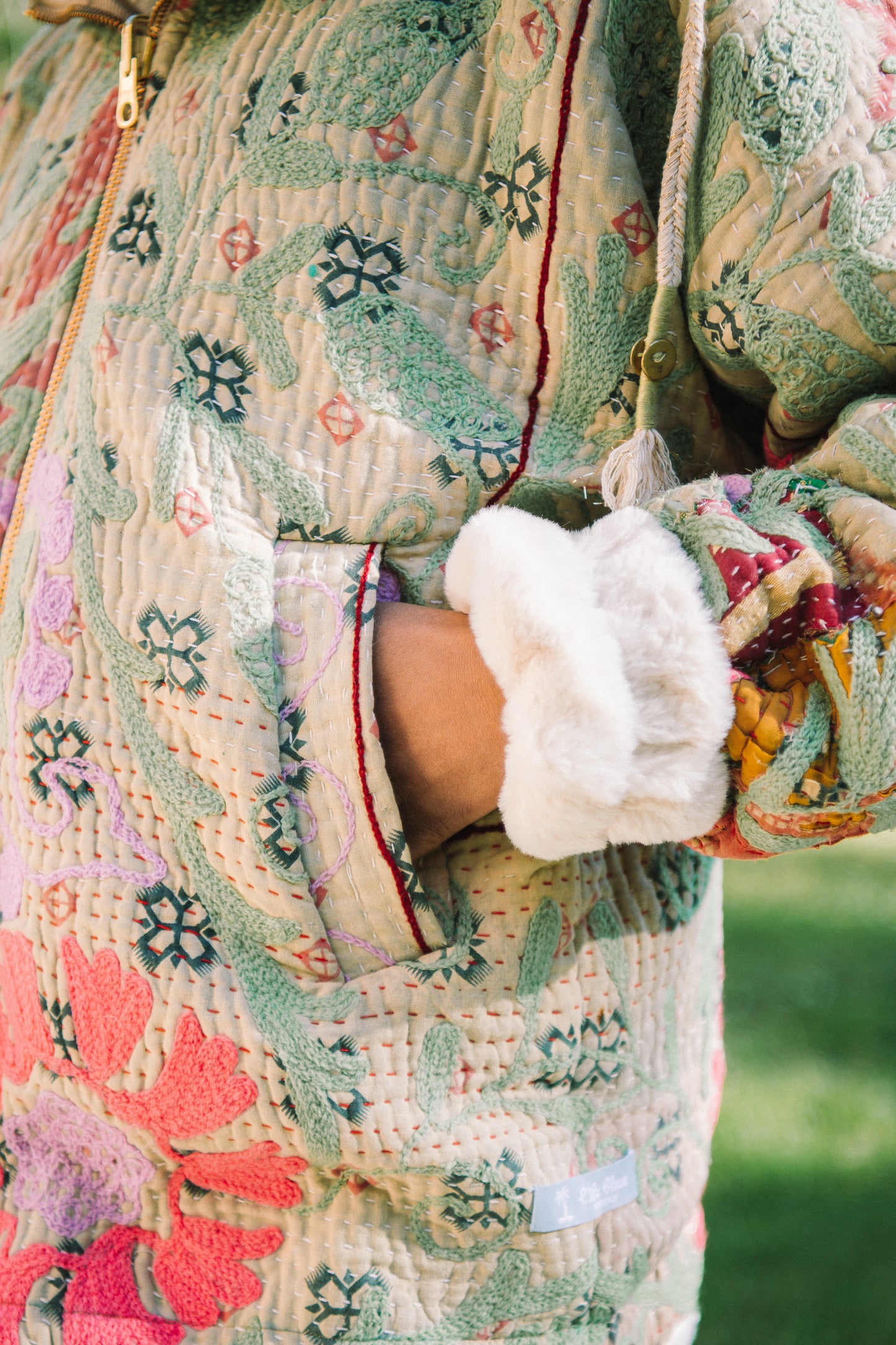 L'ÎLE BLEUE - Manteau Hoody Suzani Pièce Unique