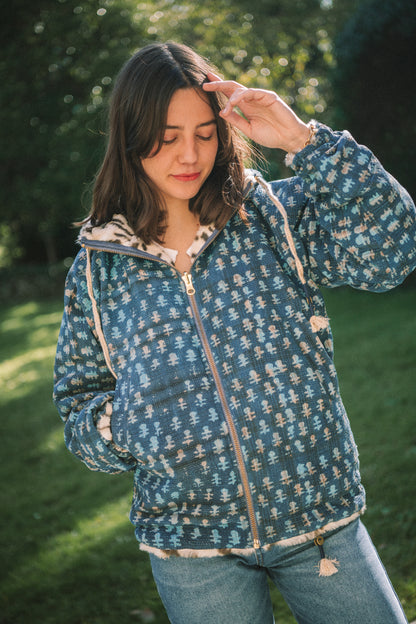 L'ÎLE BLEUE - Manteau Hoody Léo Pièce Unique