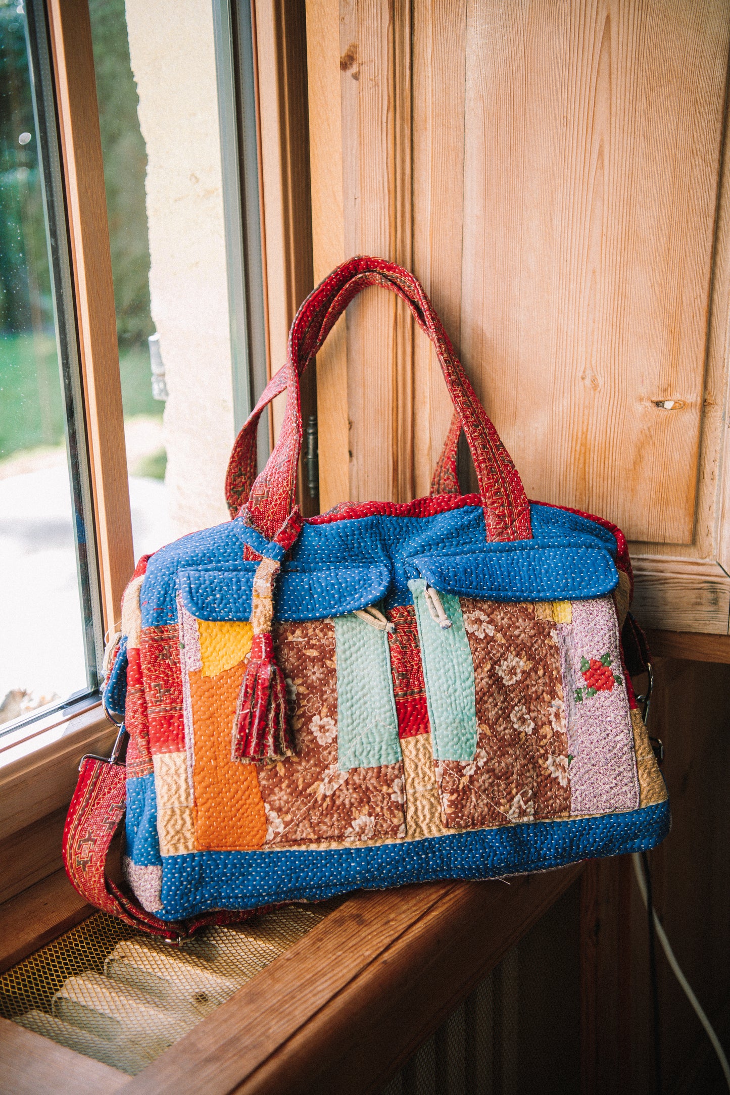 L'ÎLE BLEUE - Weekend Bag Kantha Patchwork