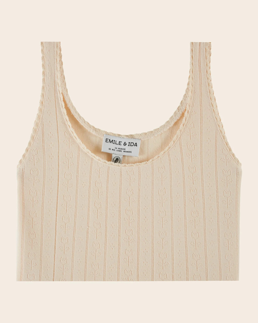 EMILE ET IDA - DÉBARDEUR FEMME MODAL DANSE CRÈME