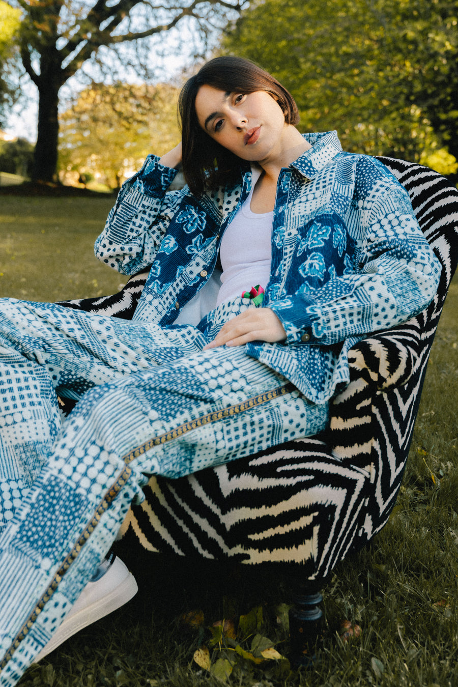 L'ÎLE BLEUE - BOUBOU MARION PATCHWORK BLEU