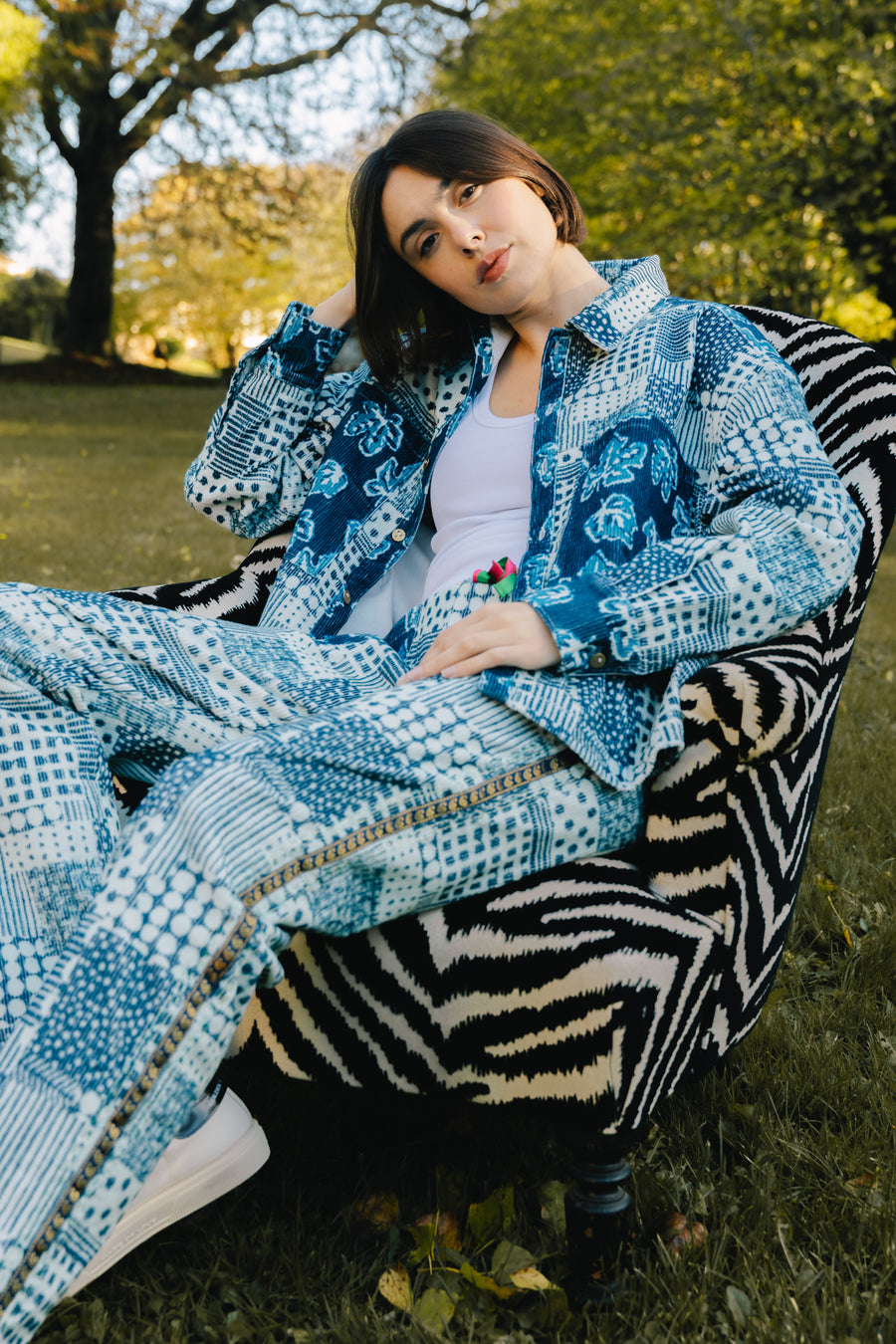 THE BLUE ISLAND - BLUE PATCHWORK JACKET