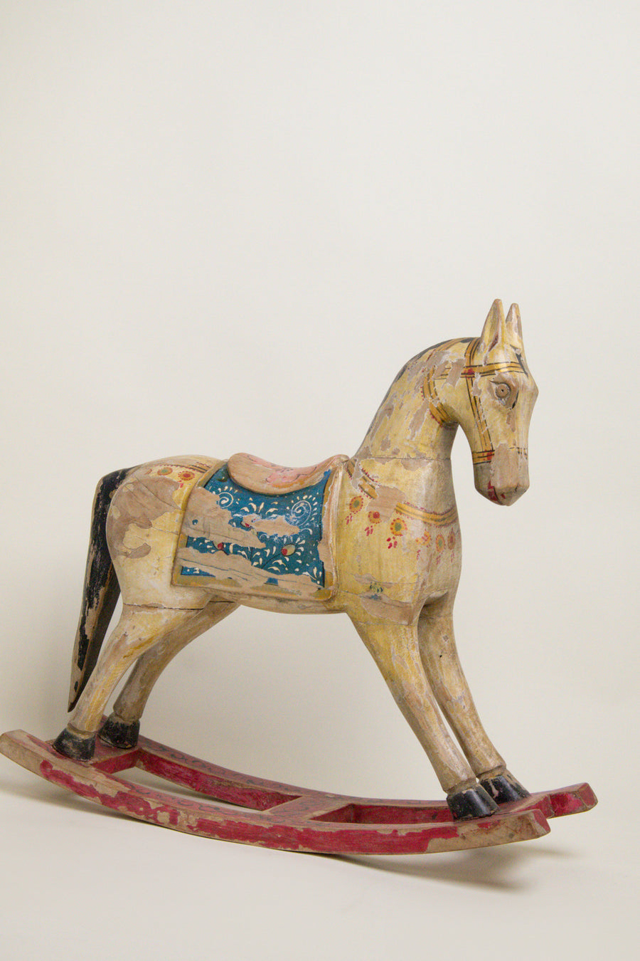 L'ÎLE BLEUE - Cheval à Bascule en Bois D'Acacia