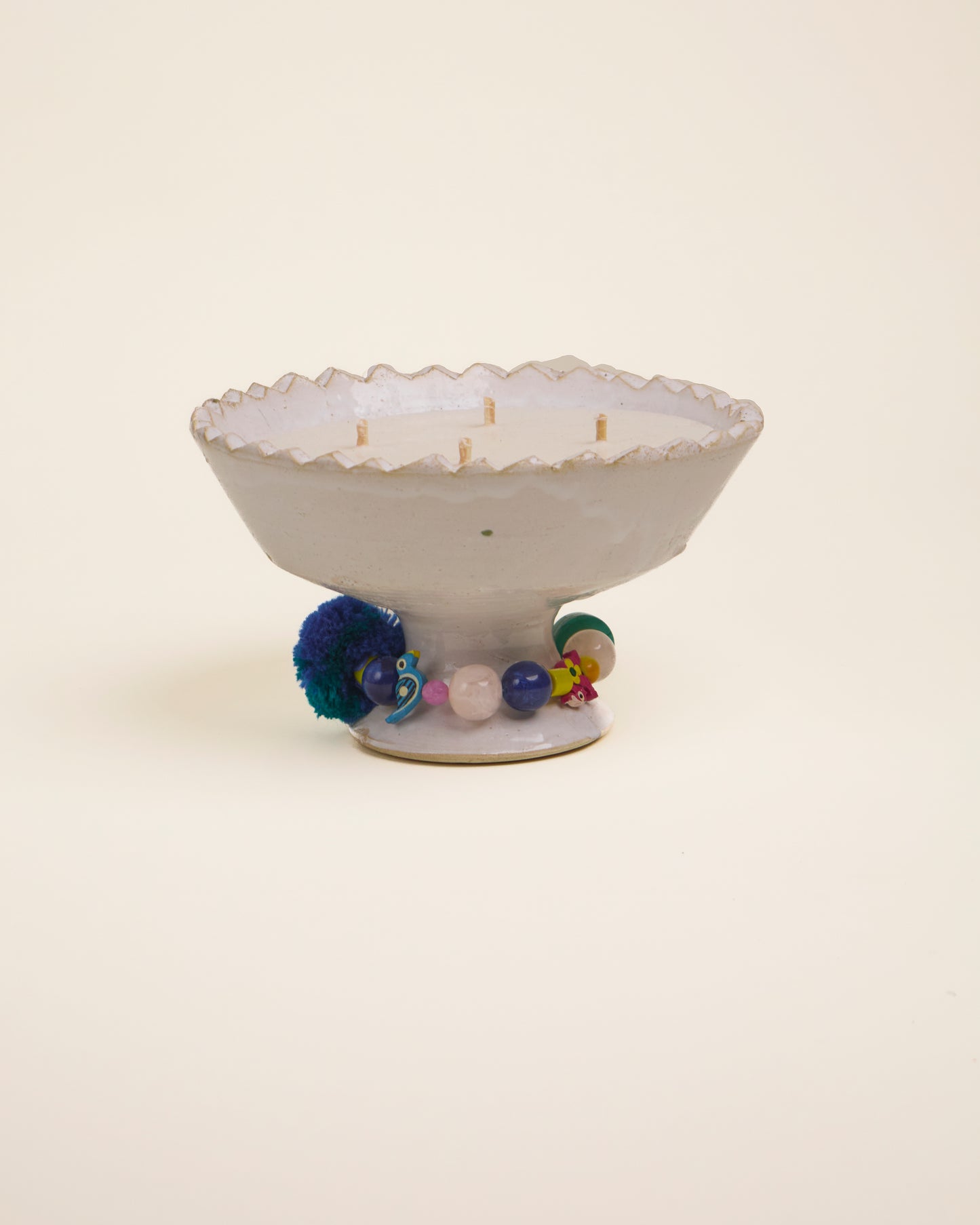 THE BLUE ISLAND - Ceramic Candle on a Stand