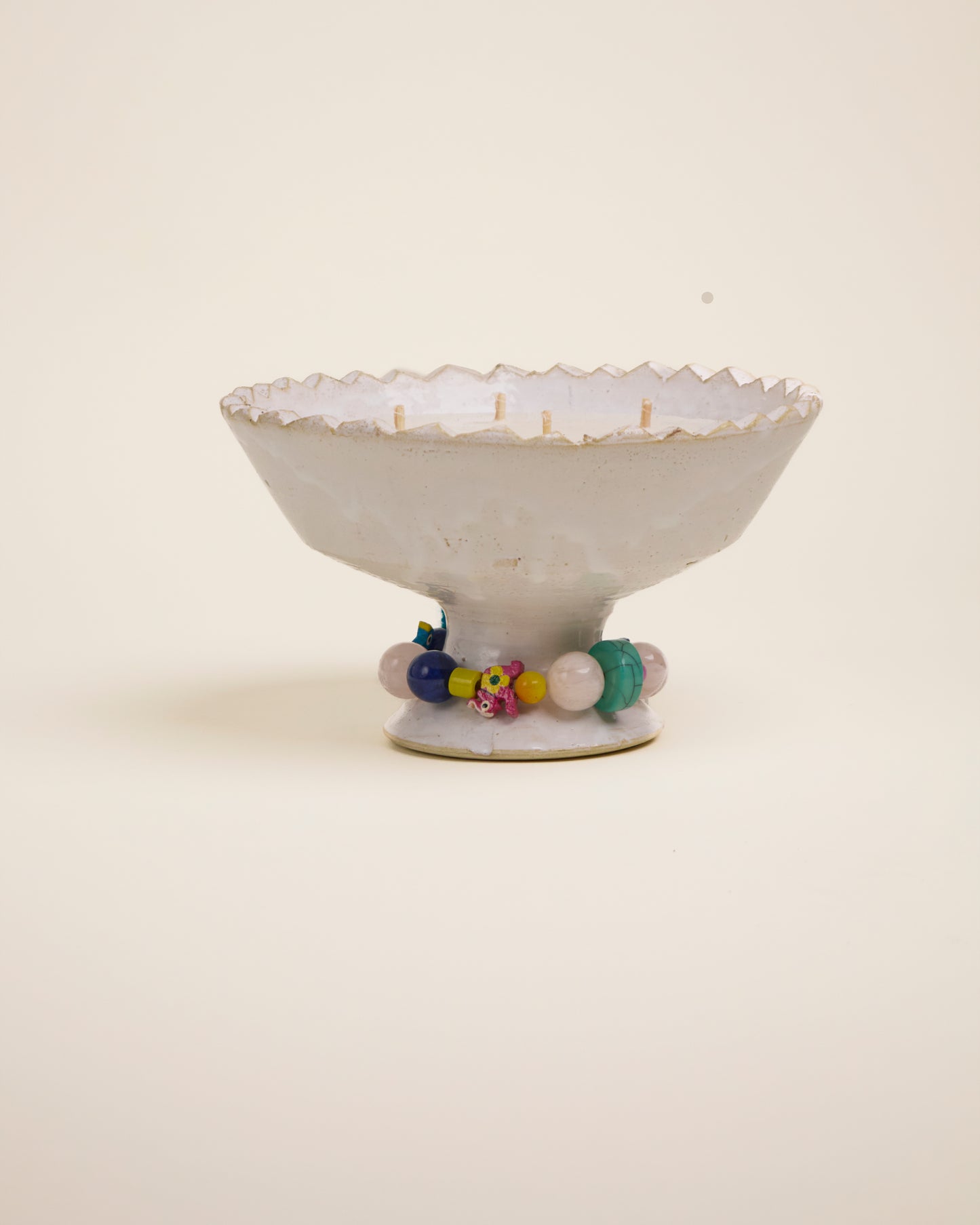 THE BLUE ISLAND - Ceramic Candle on a Stand